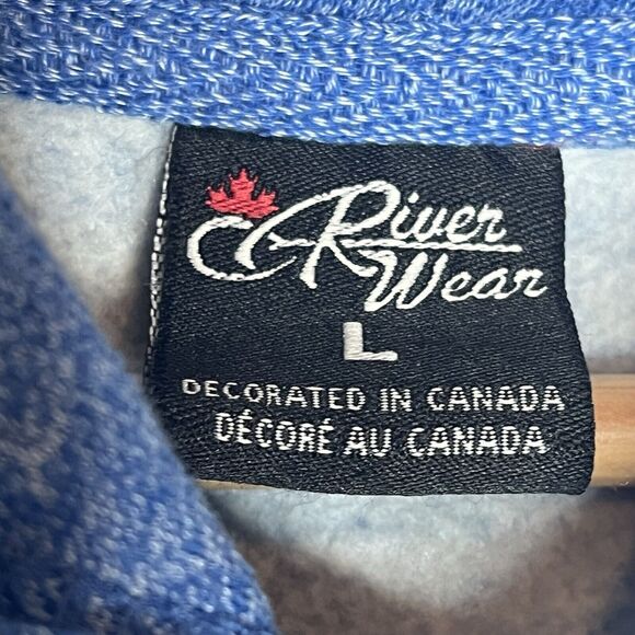 River Wear Niagara Falls Canada  Blue Hooded Sweatshirt Hoodie Mens Size Large - Picture 7 of 8